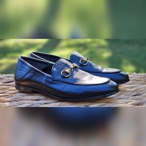 Gucci Brixton Leather Horsebit Loafer, black, 37 1/2